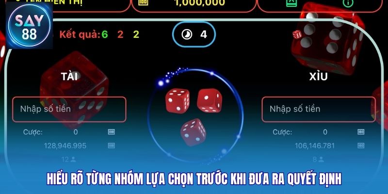 Hiểu rõ từng nhóm lựa chọn trước khi đưa ra quyết định