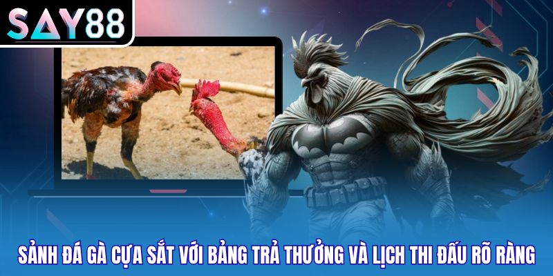 Sảnh đá gà cựa sắt với bảng trả thưởng và lịch thi đấu rõ ràng