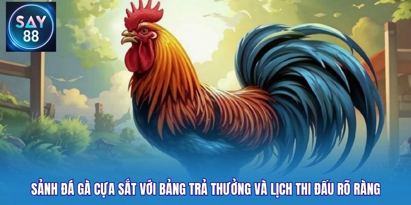Sảnh đá gà cựa sắt với bảng trả thưởng và lịch thi đấu rõ ràng
